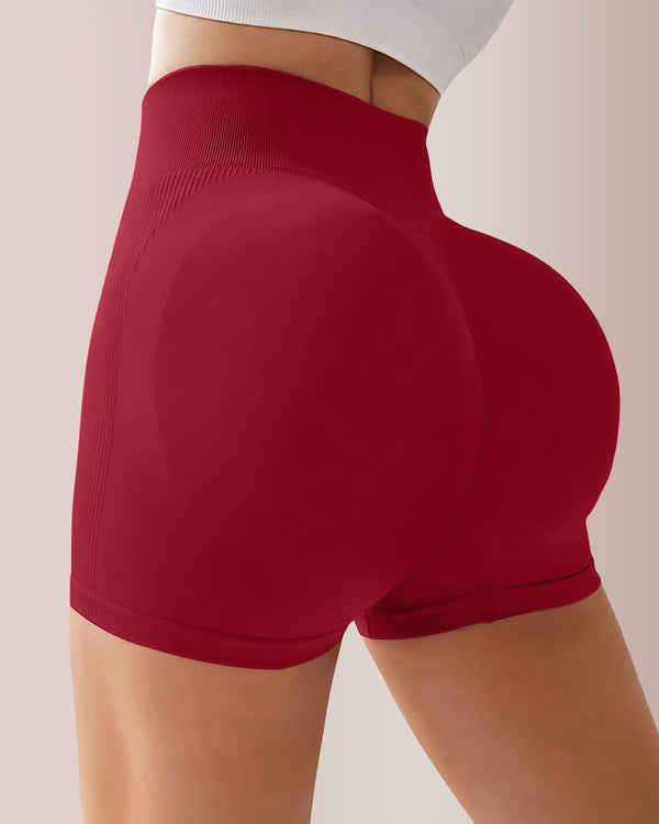 Curvvvy® Seamless Ribbed Peach Lift Booty Shorts