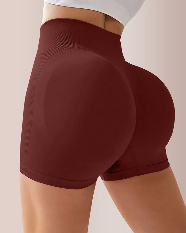 Curvvvy® Seamless Ribbed Peach Lift Booty Shorts