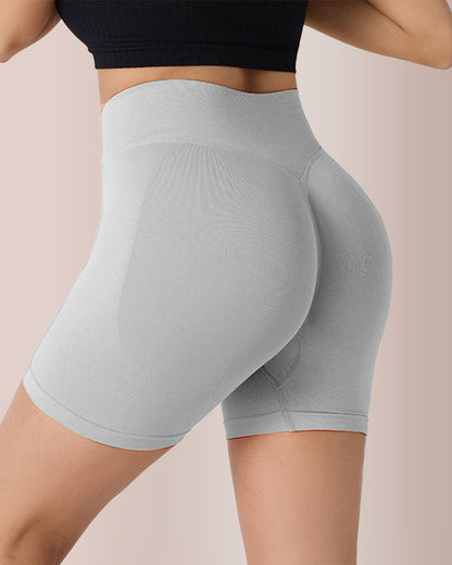 Curvvvy® Seamless Ribbed Peach Lift Booty Shorts