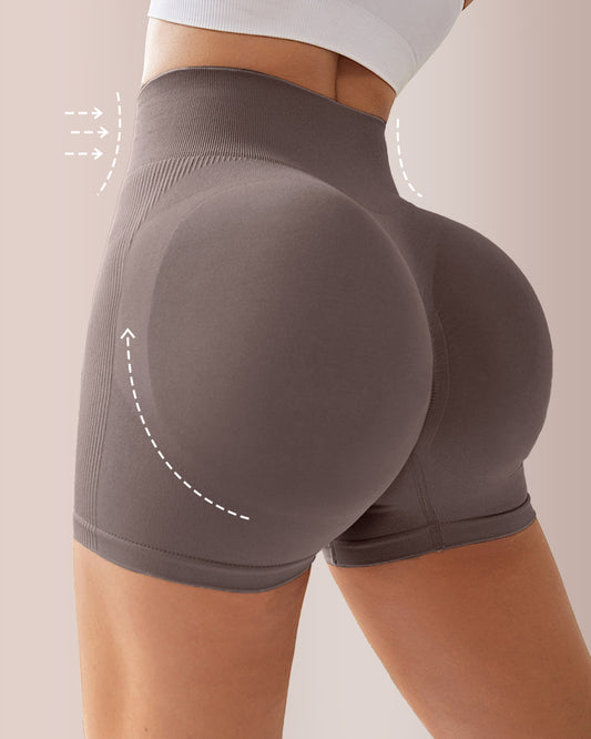 Curvvvy® Seamless Ribbed Peach Lift Booty Shorts