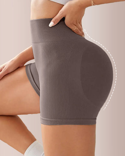 Curvvvy® Seamless Ribbed Peach Lift Booty Shorts
