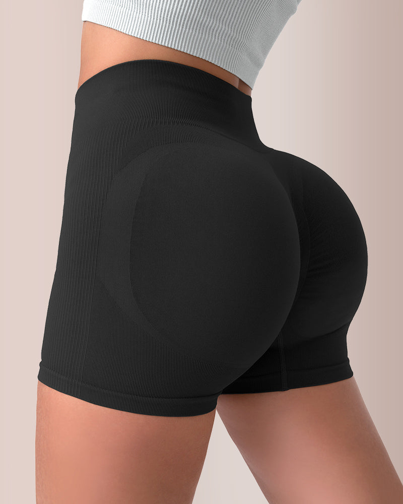 Curvvvy® Seamless Ribbed Peach Lift Booty Shorts