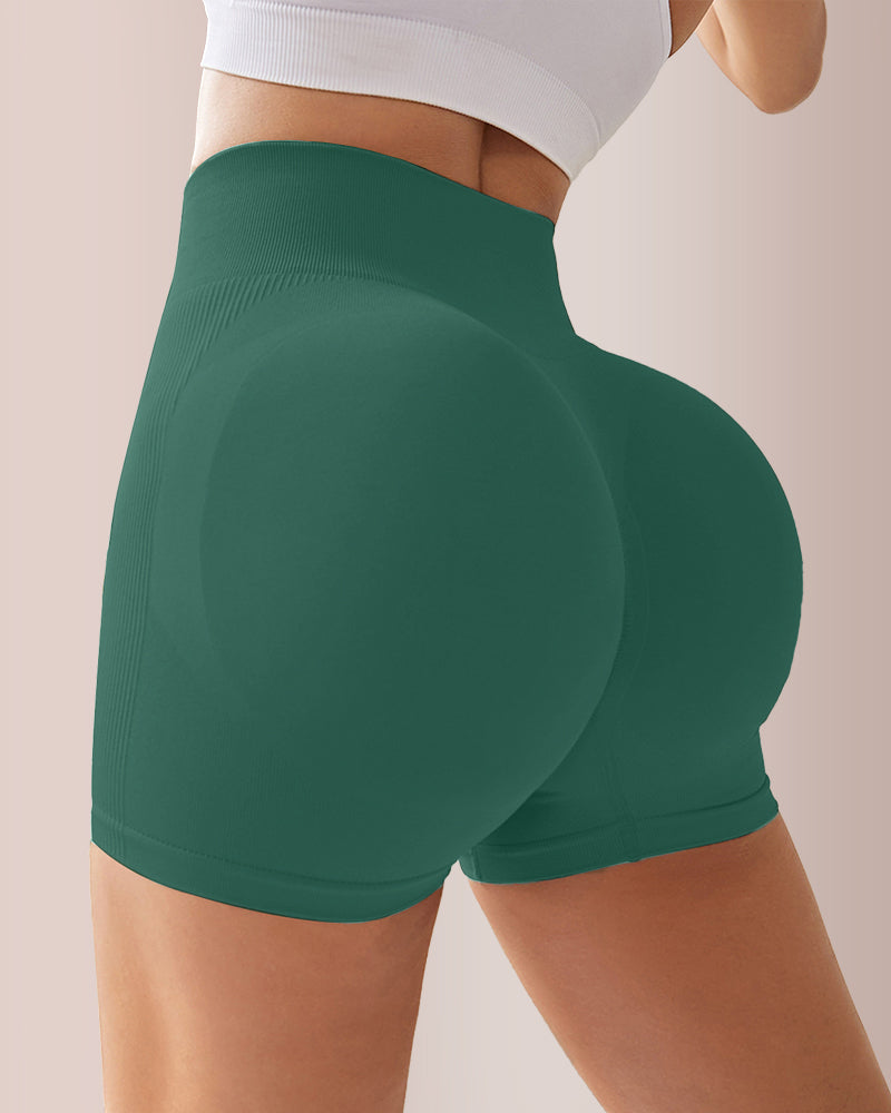 Curvvvy® Seamless Ribbed Peach Lift Booty Shorts