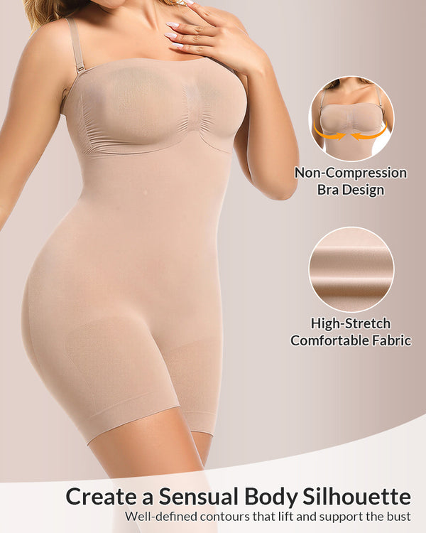 Curvvvy® Detachable Straps Seamless Bandeau Shaping Bodysuit