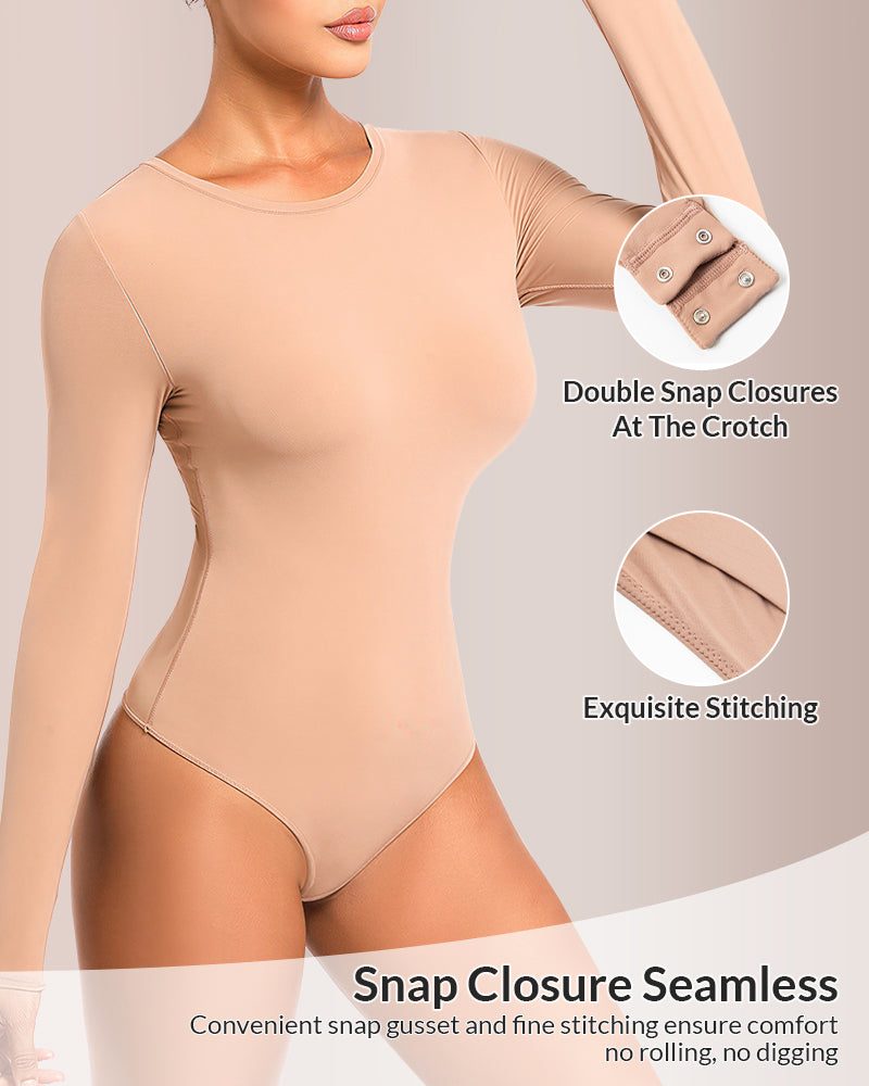 Curvvvy® Sculpting Long Sleeve Crew Neck Bodysuit