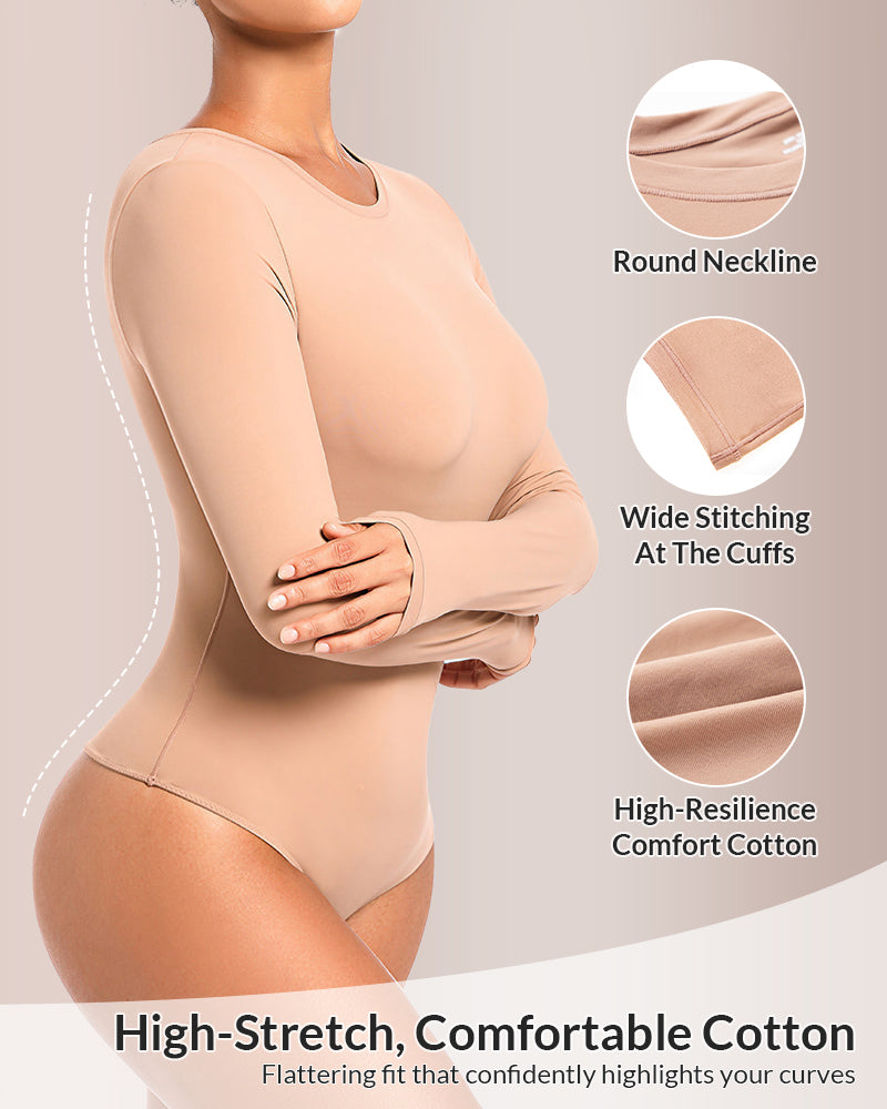 Curvvvy® Sculpting Long Sleeve Crew Neck Bodysuit