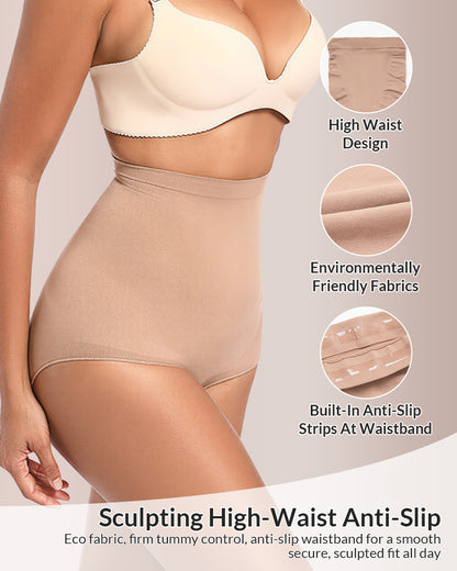 Curvvvy® Seamless High-Waisted Tummy Control Shaping Briefs