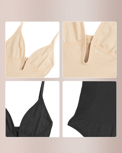 Curvvvy™ Deep Plunge Backless Thong Bodysuit Shapewear