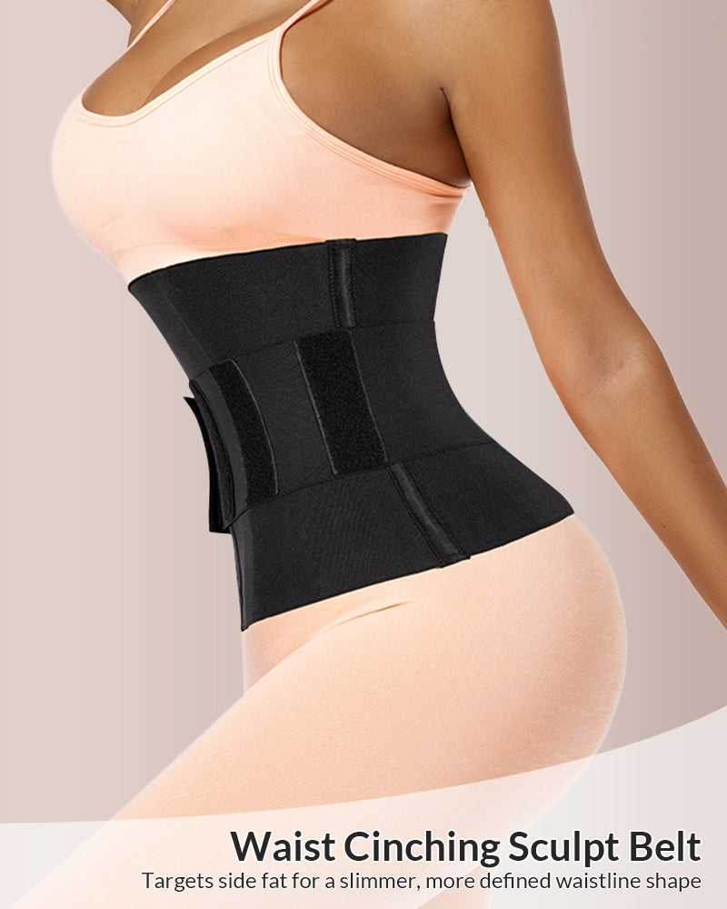 Curvvvy® Sculpt & Support Double Compression Waist Trainer with Velcro Strap