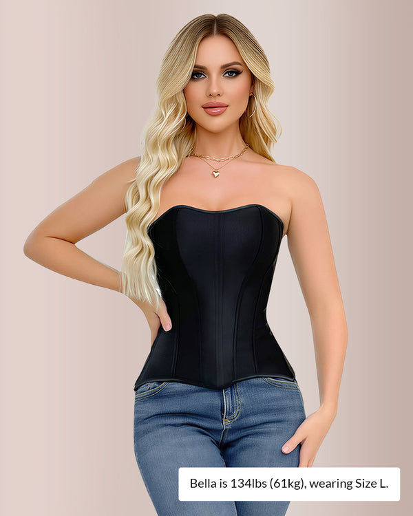 Curvvvy® Vintage Boned Corset Bustier Top Zip-Up Waist Trainer