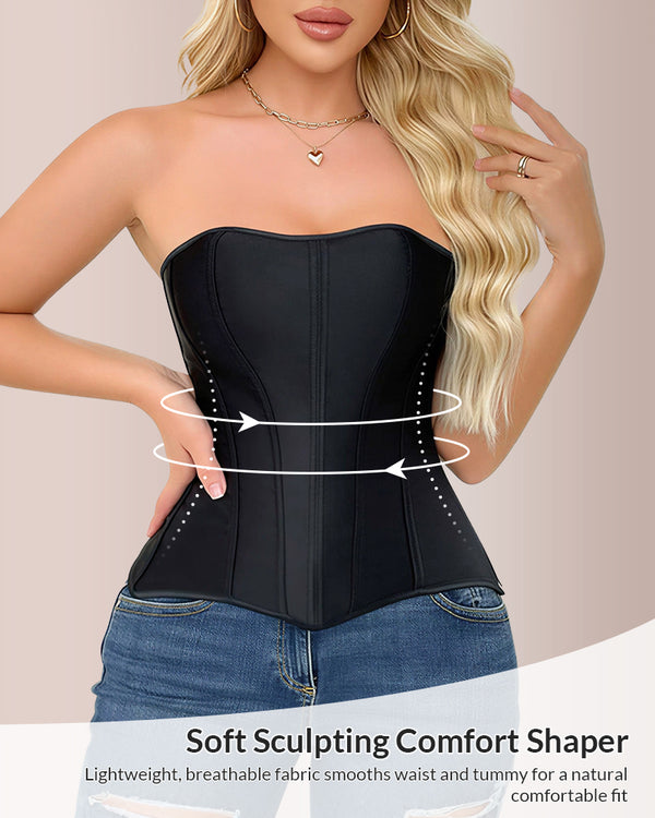 Curvvvy® Vintage Boned Corset Bustier Top Zip-Up Waist Trainer
