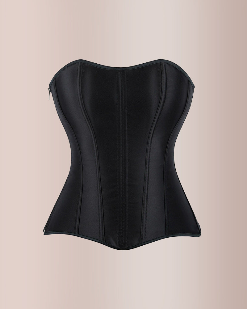 Curvvvy® Vintage Boned Corset Bustier Top Zip-Up Waist Trainer