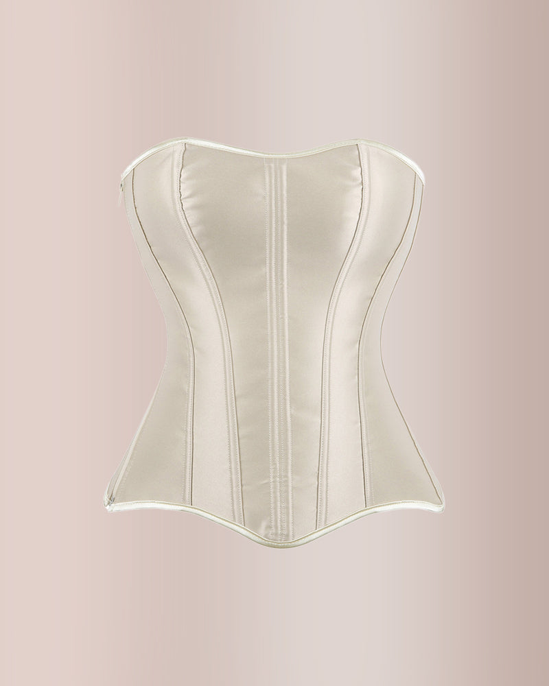 Curvvvy® Vintage Boned Corset Bustier Top Zip-Up Waist Trainer