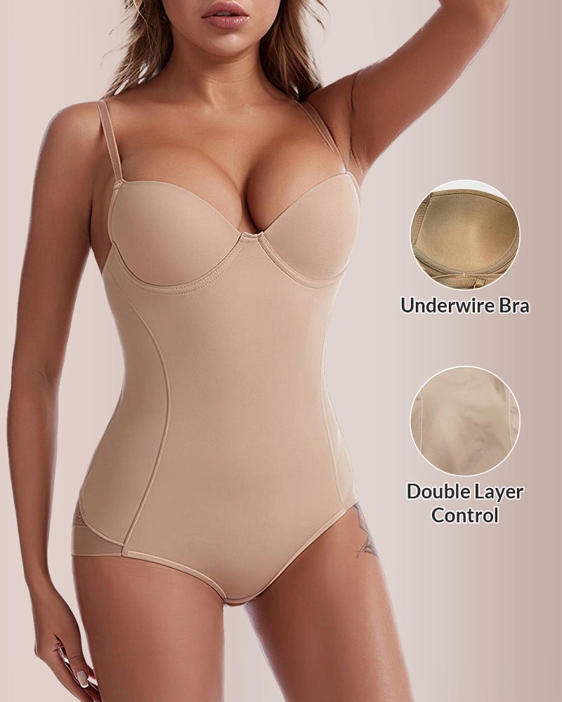 Curvvvy® Built-In Bra Sculpt & Lift Seamless Shapewear Bodysuit