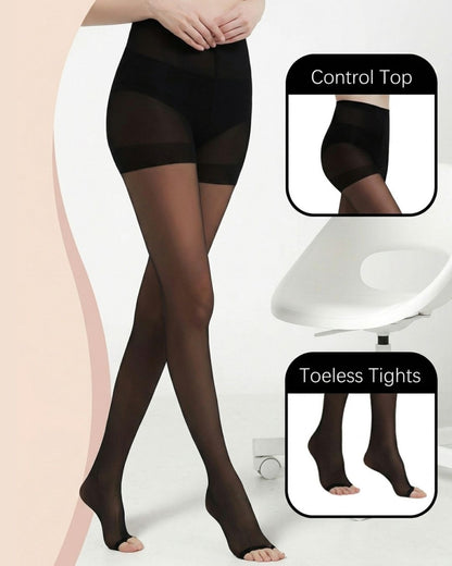 Curvvvy™ Ultradünne 20D Shaping-Strumpfhose ohne Zehen