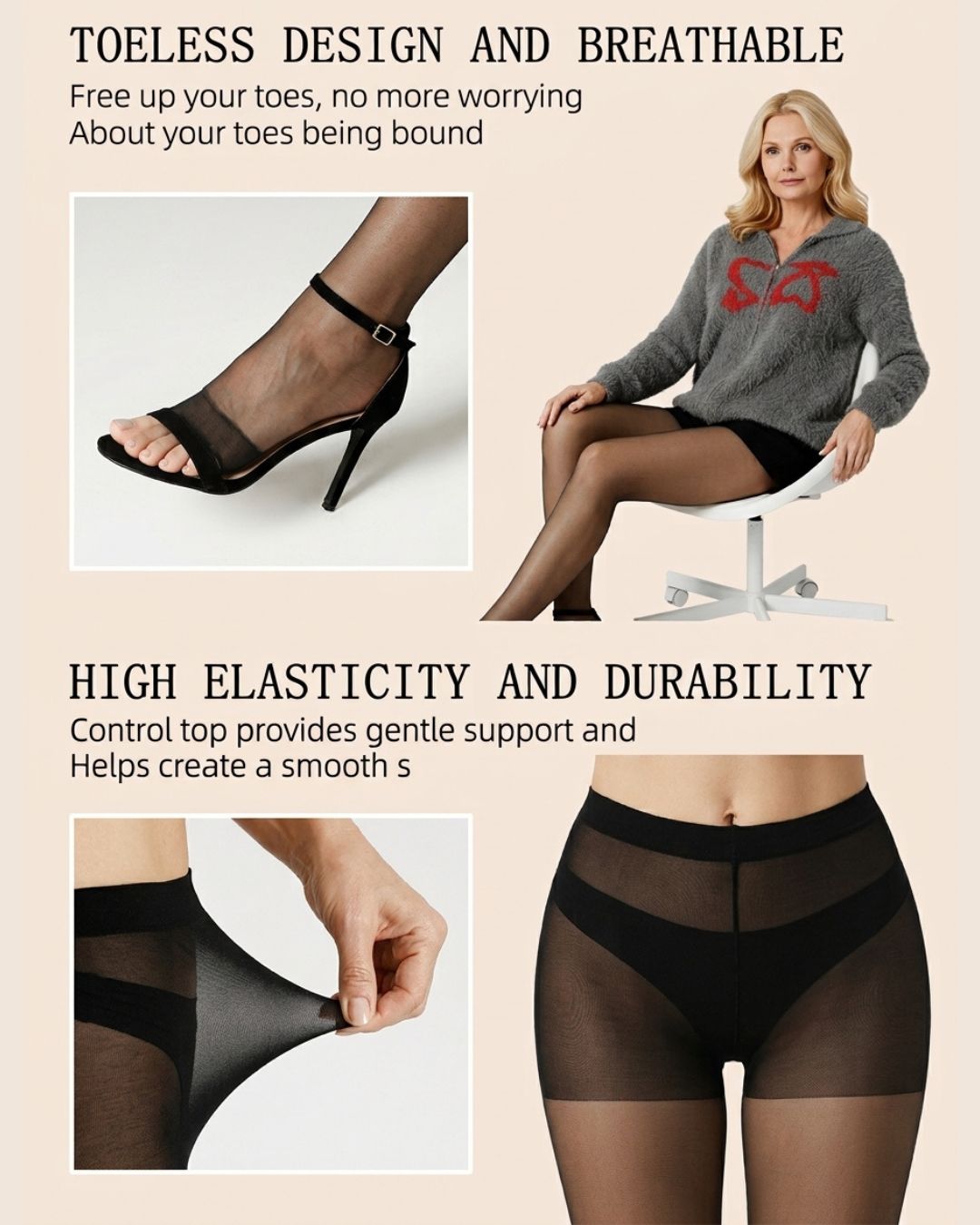 Curvvvy™ Ultradünne 20D Shaping-Strumpfhose ohne Zehen