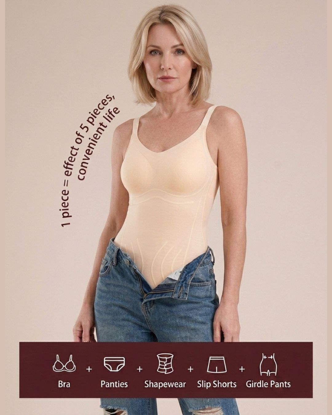 Curvvvy™ Nahtloser Shapewear-Body mit integriertem BH