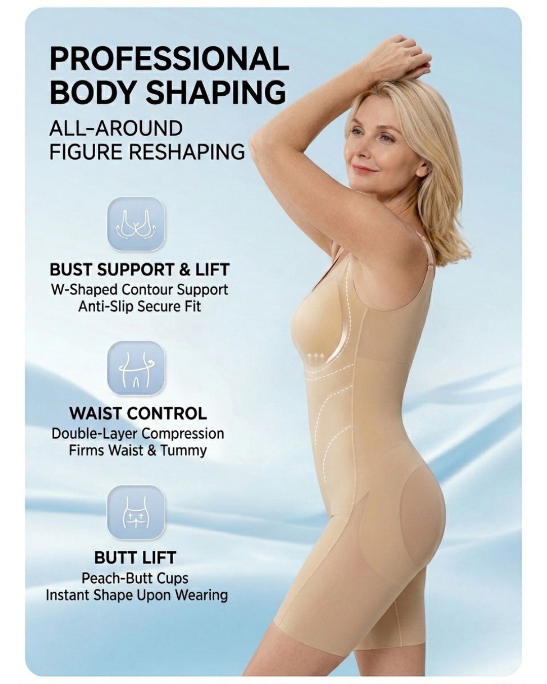 Curvvvy™ Corrigerende Body met Buikcontrole en Billen-Lift
