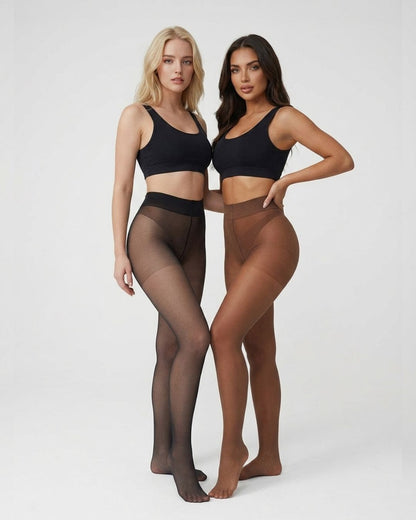 Curvvvy™ Plus Size Thermal Sheer-Look Fleece-Lined Leggings