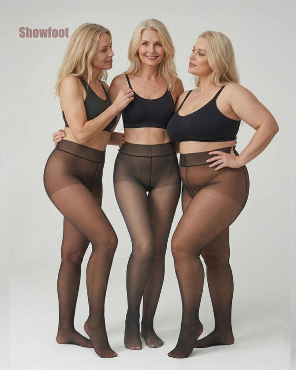 Curvvvy™ Plus Size Thermal Sheer-Look Fleece-Lined Leggings