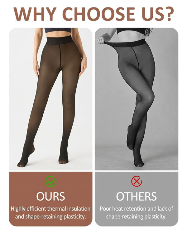 Curvvvy™ Plus Size Thermal Sheer-Look Fleece-Lined Leggings