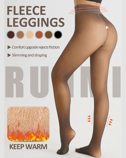 Curvvvy™ Plus Size Thermal Sheer-Look Fleece-Lined Leggings