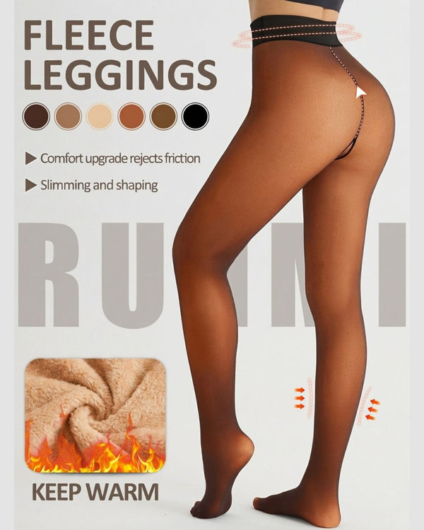 Curvvvy™ Plus Size Thermal Sheer-Look Fleece-Lined Leggings