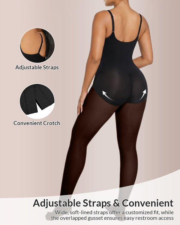 Curvvvy™ Sheer Illusion Tights & Tummy Control Fleece-Lined Bodysuit