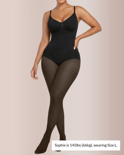 Curvvvy™ Sheer Illusion Tights & Tummy Control Fleece-Lined Bodysuit