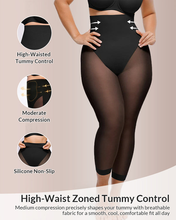 Curvvvy™ Ultradünne High-Waist-Shaping-Shorts mit Cross-Kompression