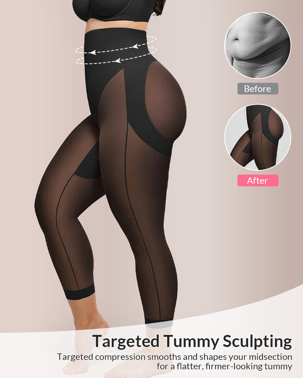 Curvvvy™ Ultradünne High-Waist-Shaping-Shorts mit Cross-Kompression