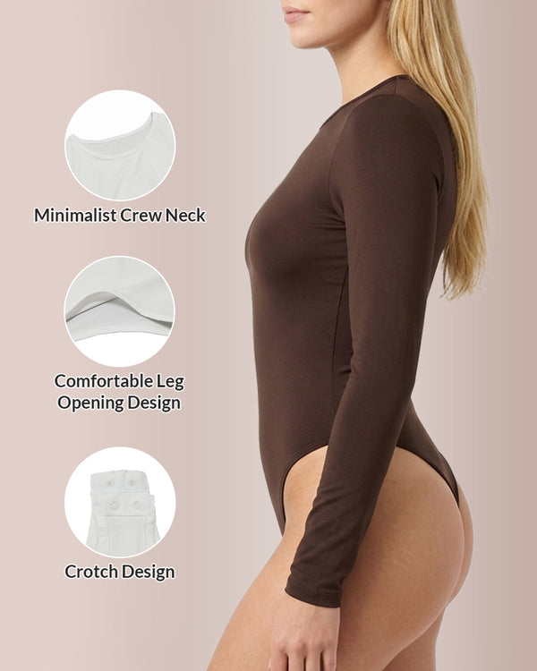 Curvvvy™ Essential Long Sleeve Crew Neck Bodysuit