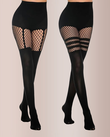 Curvvvy™ Collant Brillant Ultra Transparent Taille Haute (Lot de 2)