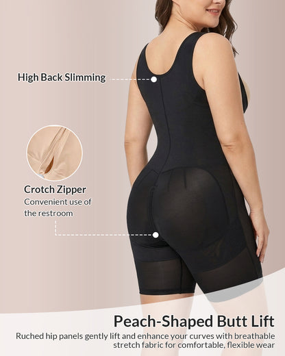 Curvvvy™ Sculpting Front-Zip Body Shapewear with Tummy Control