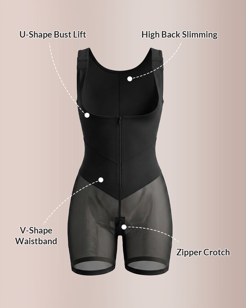 Curvvvy™ Sculpting Front-Zip Body Shapewear with Tummy Control