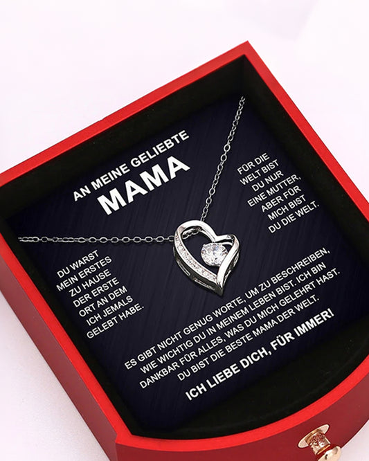 Curvvvy® Sparkling Heart Necklace & Rotating Rose Box-For My Mom
