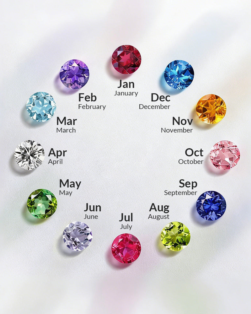 Curvvvy® Personalized 'MOM' Hoop Necklace with Custom Name Beads & Birthstones