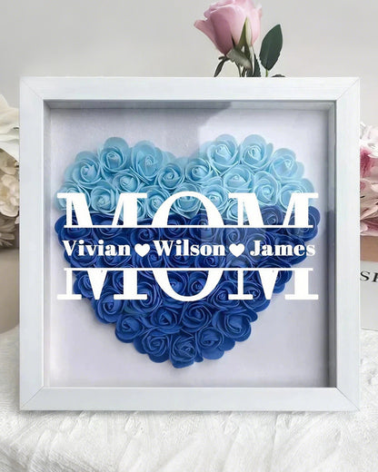 Curvvvy® Personalized 'MOM' Wooden Photo Frame – Rose Gift Box