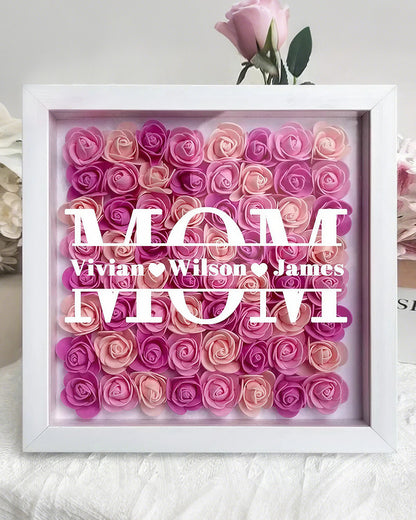 Curvvvy® Personalized 'MOM' Wooden Photo Frame – Rose Gift Box