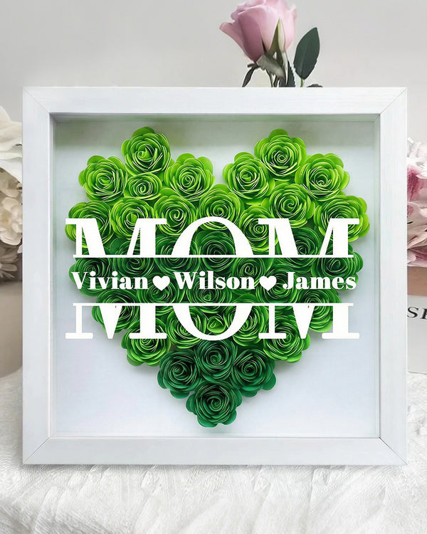 Curvvvy® Personalized 'MOM' Wooden Photo Frame – Rose Gift Box