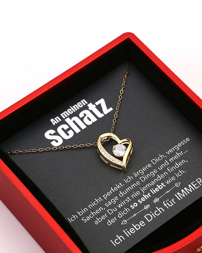 Curvvvy® Sparkling Heart Necklace & Rotating Rose Box-For My Wife