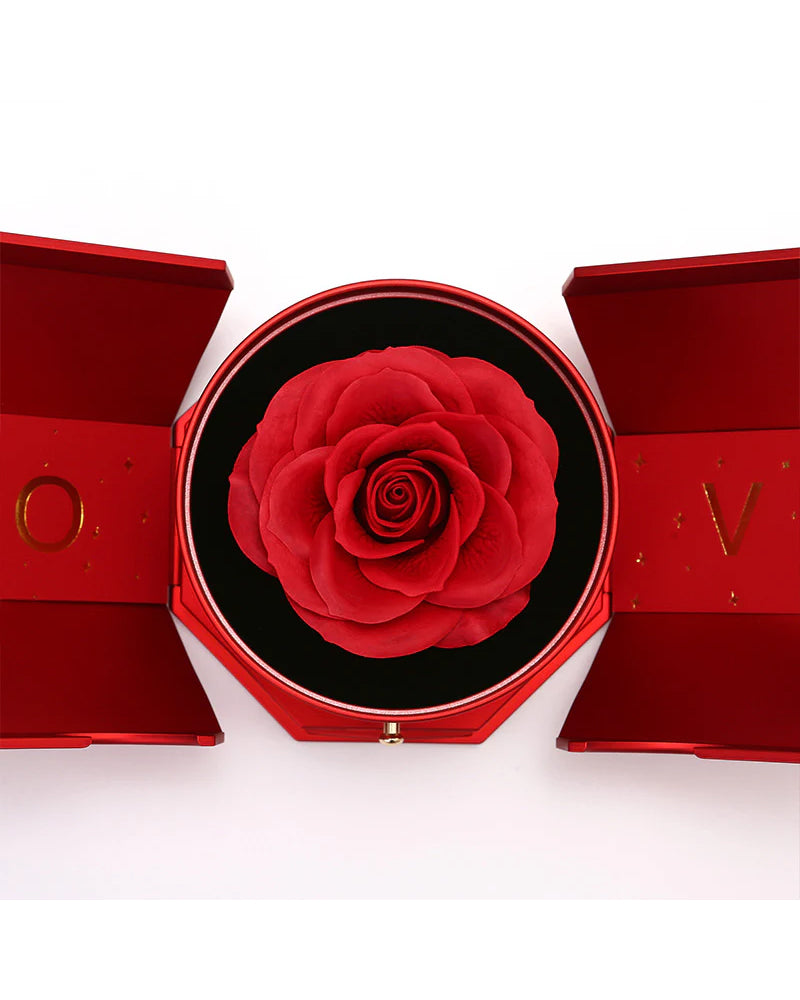 Curvvvy® Sparkling Heart Necklace & Rotating Rose Box-For My Wife