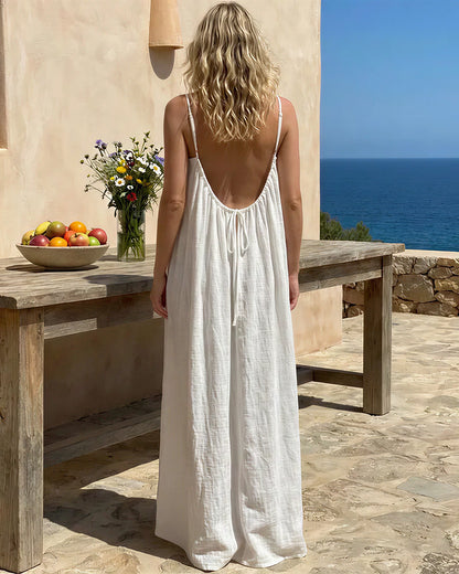 Curvvvy® CozyWear –  Solid Color Backless Cami Dress