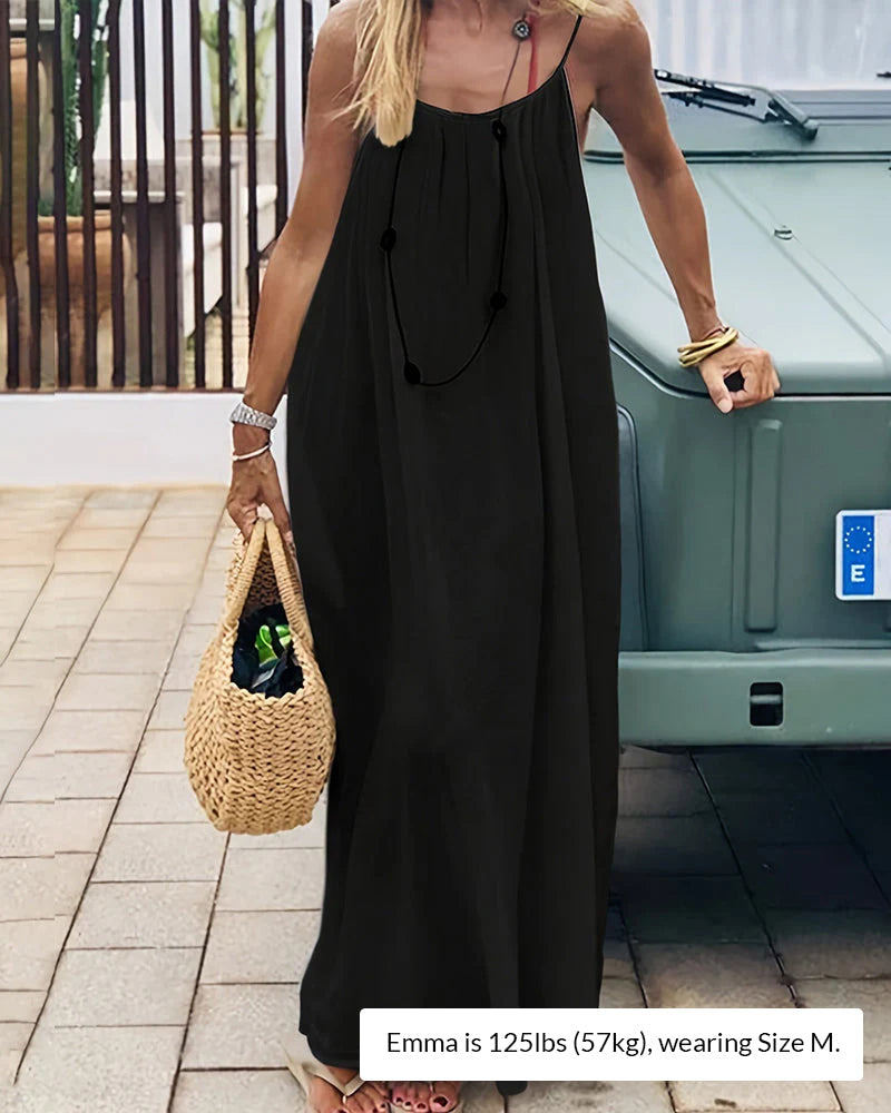 Curvvvy® CozyWear –  Solid Color Backless Cami Dress curvvvy