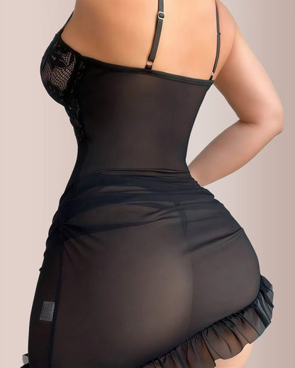 Lace Camisole Push-Up Bodysuit Dress Curvvvy-US