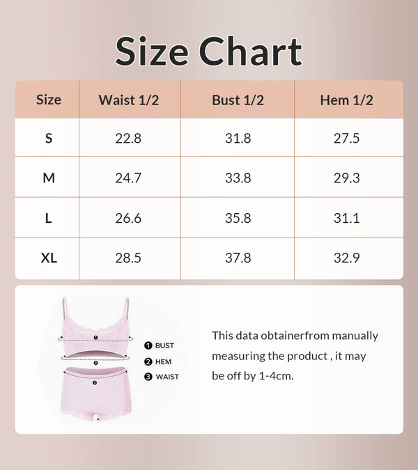 Curvvvy® Women's Lace Trim Wirefree Lightweight Underwear Set