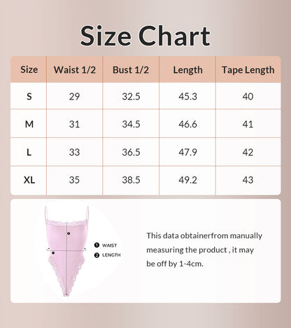 Curvvvy® Women’s Lace Trim Spaghetti Strap Bodysuit