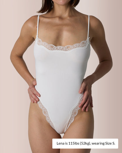 Curvvvy® Women’s Lace Trim Spaghetti Strap Bodysuit