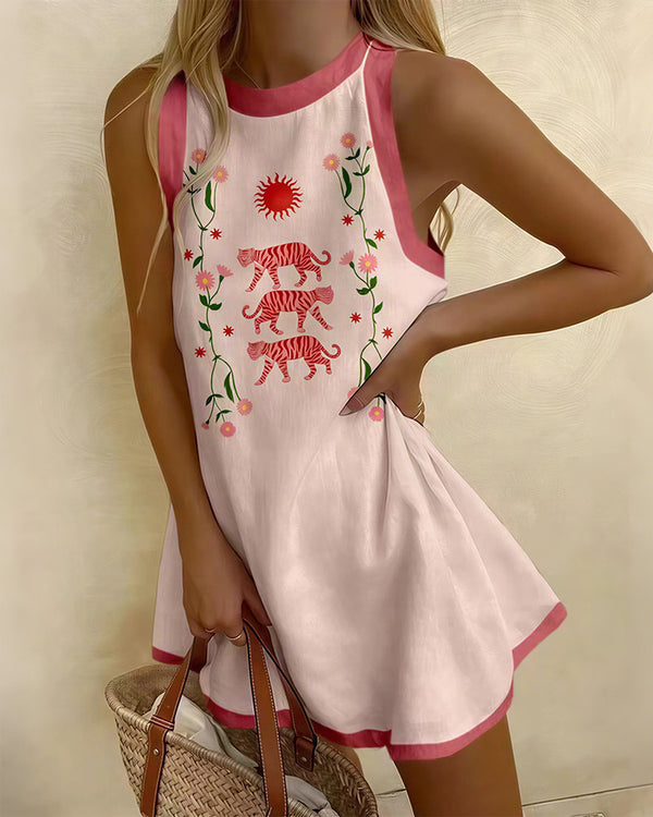 Curvvvy® Summer Printed Sleeveless Beach Dress