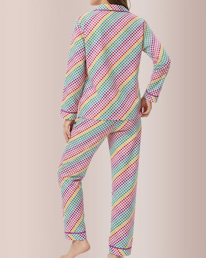 Curvvvy® Long-Sleeved Buttoned Wide-Leg Pajama Set